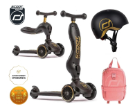 Scoot & Ride Highwaykick 1 jeździk i hulajnoga 2w1+kask S-M Gold+Plecak - 1241487 - zdjęcie 2
